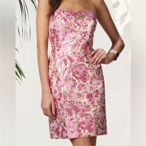 Lilly Pulitzer Raya Floral Strapless Dress, size 4, EUC